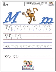 n harfi çizgi çalışması